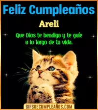 GIF Feliz Cumpleaños te guíe en tu vida Areli
